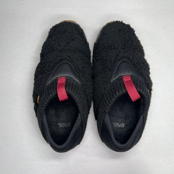 Teva ReEMBER Shoes Women's Size 7 Black Fleece Slip On Athletic Slippers - Picture 8 of 12